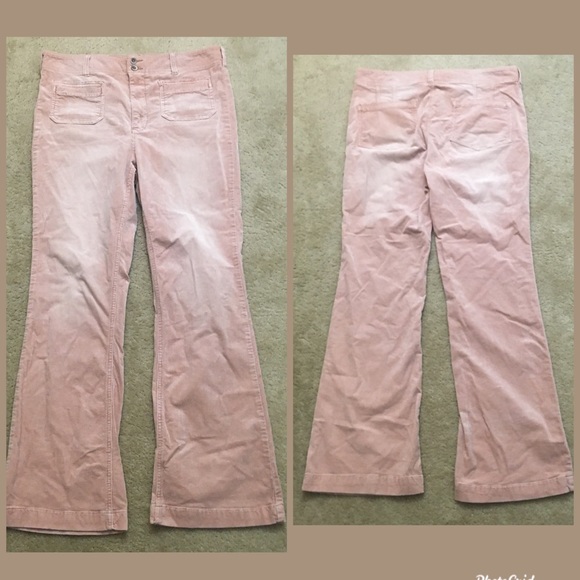 Anthropologie Pilcro Trouser Bootcut Corduroy Pants High Rise Pink - Picture 2 of 16